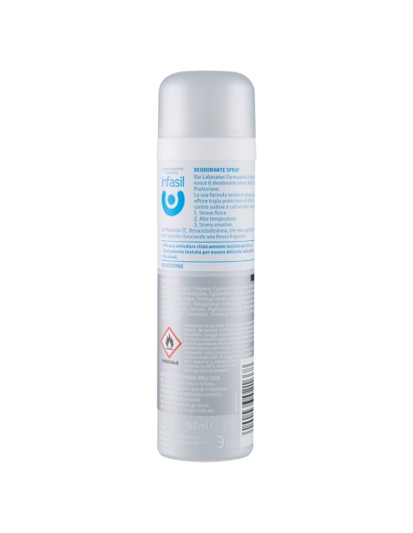 infasil deodorante spray - 150ml - neutro attivo tripla protezione 24h 2c: tuttocasashop.it: igiene e cura della persona