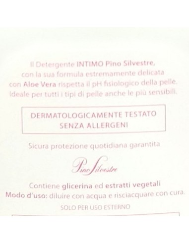 pino silvestre detergente intimo ph5 - 250ml - delicato con aloe vera: tuttocasashop.it: igiene e cura della persona