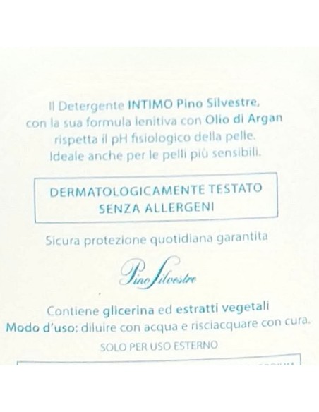 pino silvestre detergente intimo ph5 - 250ml - sensitive con olio di argan: tuttocasashop.it: igiene e cura della persona