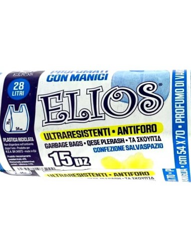elios netti' 15 sacchi ultraresistenti 28l 52x70cm profumati - vaniglia: tuttocasashop.it: pulizia e cura della casa