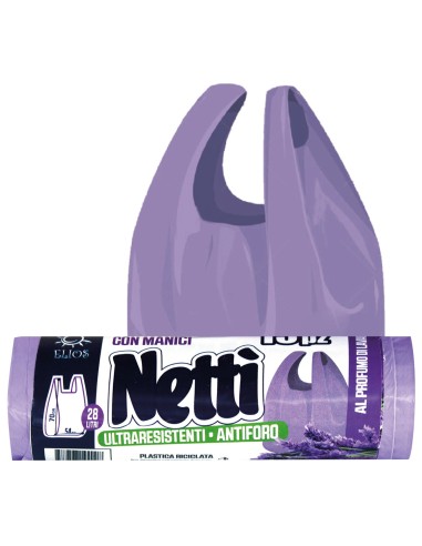 elios netti' 15 sacchi ultraresistenti 28l 52x70cm profumati - lavanda: tuttocasashop.it: pulizia e cura della casa