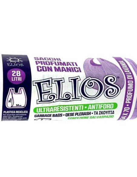 elios netti' 15 sacchi ultraresistenti 28l 52x70cm profumati - lavanda: tuttocasashop.it: pulizia e cura della casa