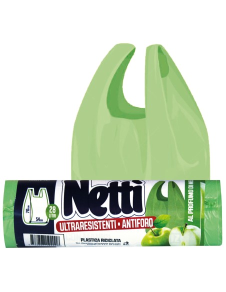 elios netti' 15 sacchi ultraresistenti 28l 52x70cm profumati - mela verde: tuttocasashop.it: pulizia e cura della casa