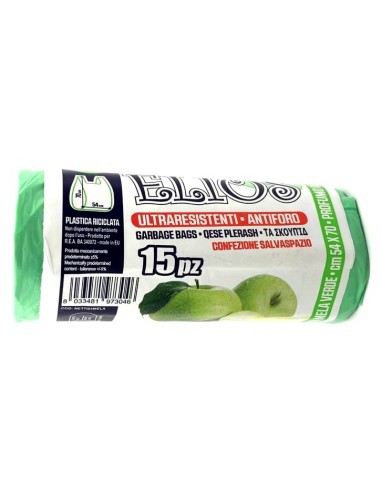 elios netti' 15 sacchi ultraresistenti 28l 52x70cm profumati - mela verde: tuttocasashop.it: pulizia e cura della casa