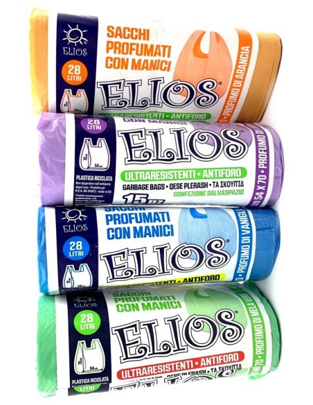 elios netti' 15 sacchi ultraresistenti 28l 52x70cm profumati - arancia: tuttocasashop.it: pulizia e cura della casa