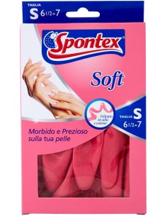 spontex soft guanti gomma felpati - taglia 6.5 s - piccola: tuttocasashop.it: pulizia e cura della casa