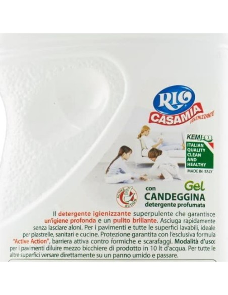 rio casamia 1250ml - candeggina gel igienizzante - pavimenti e superfici: tuttocasashop.it: pulizia e cura della casa