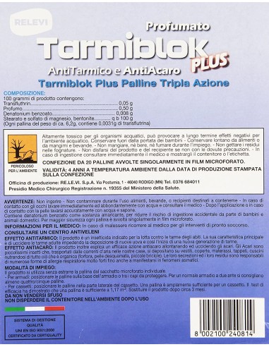 tarmiblok plus - 20 palline sigillate - antitarmico e antiacaro: tuttocasashop.it: pulizia e cura della casa