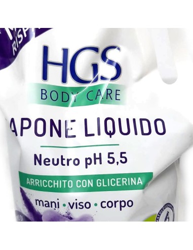 hgs sapone liquido maxi ecoricarica busta - 2 litri - talco e iris: tuttocasashop.it: igiene e cura della persona