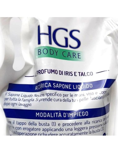 hgs sapone liquido maxi ecoricarica busta - 2 litri - talco e iris: tuttocasashop.it: igiene e cura della persona
