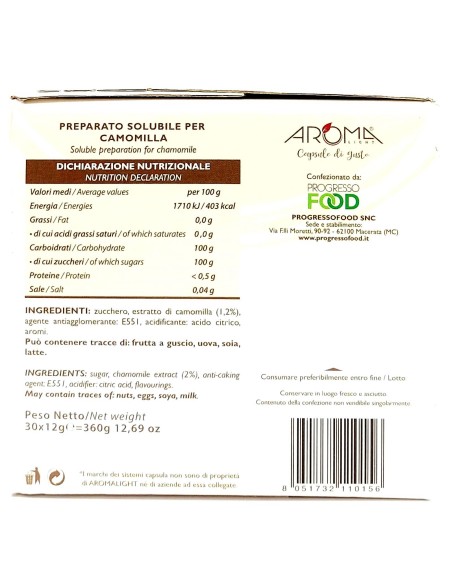 aroma light 30 capsule di gusto - camomilla - compatibili nespresso: tuttocasashop.it: altro - bazar