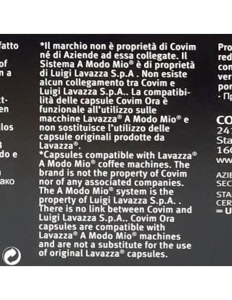 covim ora caffe' - 48 capsule orocrema - compatibili lavazza a modo mio: tuttocasashop.it: altro - bazar