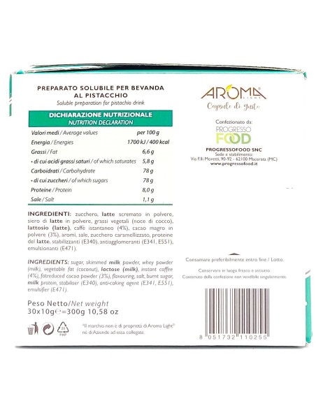 aroma light 30 capsule di gusto - pistacchio - compatibili a modo mio: tuttocasashop.it: altro - bazar