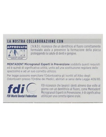 mentadent dentifricio 75ml con microgranuli - perfetta pulizia interdentale: tuttocasashop.it: igiene e cura della persona