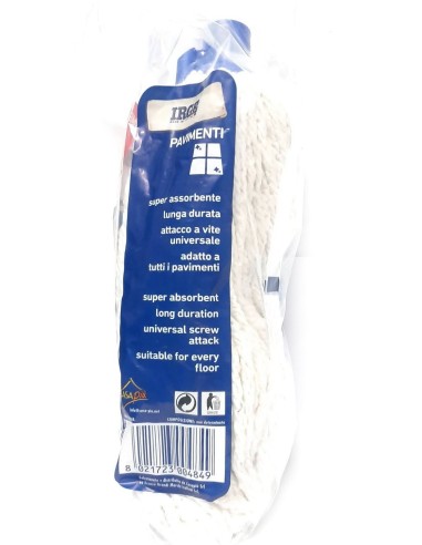 irge mop lavapavimenti in cotone - 280 grammi - attacco universale a vite: tuttocasashop.it: pulizia e cura della casa