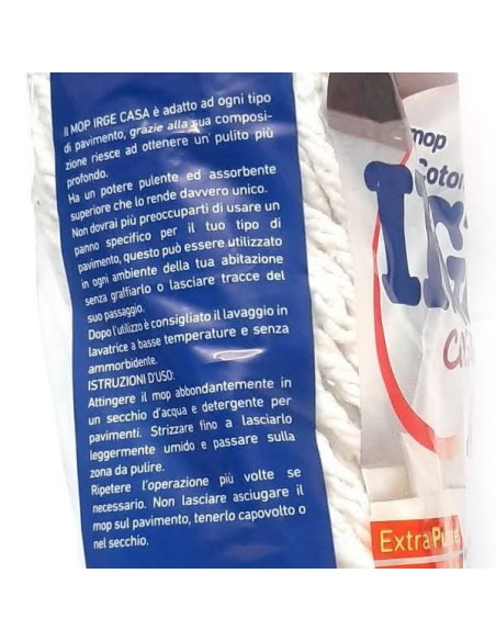 irge mop lavapavimenti in cotone - 280 grammi - attacco universale a vite: tuttocasashop.it: pulizia e cura della casa