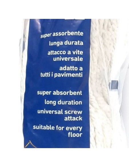 irge mop lavapavimenti in cotone - 280 grammi - attacco universale a vite: tuttocasashop.it: pulizia e cura della casa