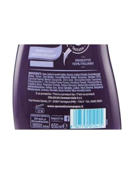 spuma di sciampagna bagnodoccia crema - 650ml - ametista e orchidea: tuttocasashop.it: igiene e cura della persona