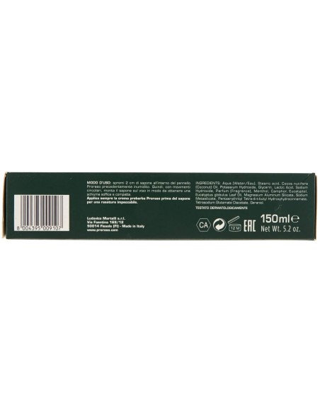 proraso sapone da barba tubo 150ml - rinfrescante olio di eucalipto mentolo: tuttocasashop.it: igiene e cura della persona