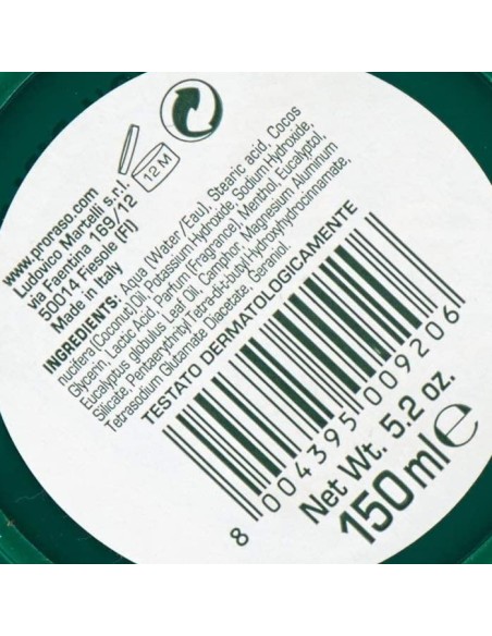 proraso sapone da barba vaso 150ml - rinfrescante olio di eucalipto mentolo: tuttocasashop.it: igiene e cura della persona