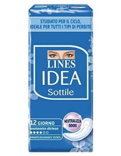 lines idea assorbenti - 12 pezzi - sottile disteso: tuttocasashop.it: igiene e cura della persona