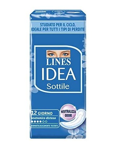 lines idea assorbenti - 12 pezzi - sottile disteso: tuttocasashop.it: igiene e cura della persona