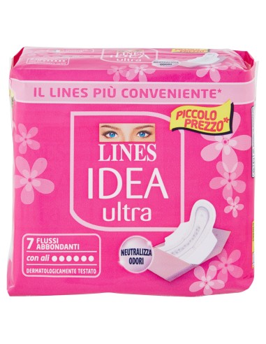 lines idea ultra assorbenti - 7 pezzi - flussi abbondanti: tuttocasashop.it: igiene e cura della persona