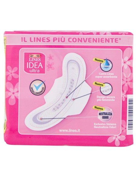 lines idea ultra assorbenti - 7 pezzi - flussi abbondanti: tuttocasashop.it: igiene e cura della persona