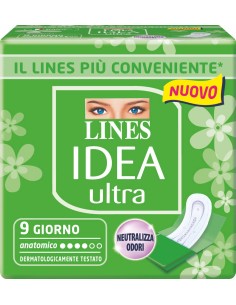 lines idea ultra assorbenti - 9 pezzi - anatomico: tuttocasashop.it: igiene e cura della persona