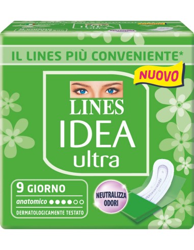 lines idea ultra assorbenti - 9 pezzi - anatomico: tuttocasashop.it: igiene e cura della persona