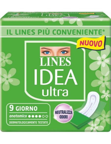 lines idea ultra assorbenti - 9 pezzi - anatomico: tuttocasashop.it: igiene e cura della persona