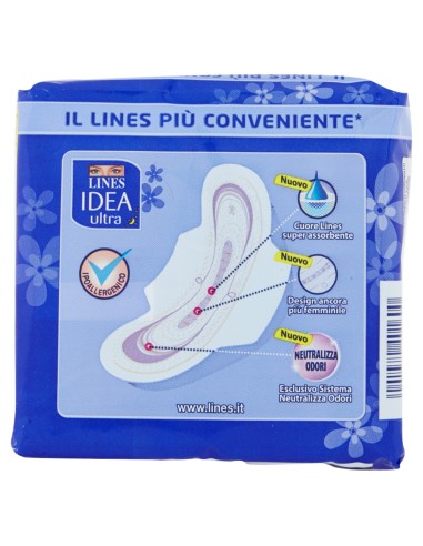 lines idea ultra assorbenti - 8 pezzi - notte: tuttocasashop.it: igiene e cura della persona