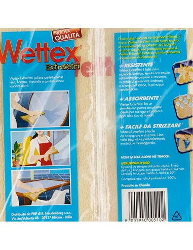wettex extra multiuso panno scamosciato sintetico - 35x40cm - extravetri: tuttocasashop.it: pulizia e cura della casa
