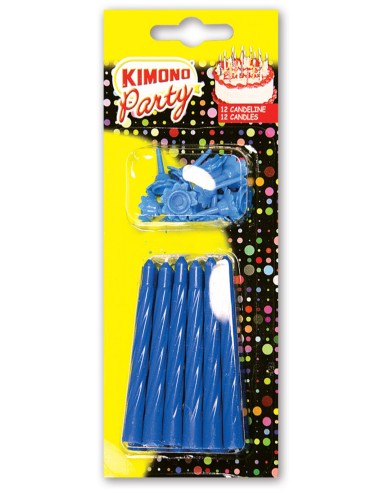 kimono candeline compleanno per torta - 12 pezzi - azzurro: tuttocasashop.it: carta & monouso