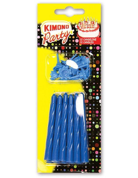 kimono candeline compleanno per torta - 12 pezzi - azzurro: tuttocasashop.it: carta & monouso