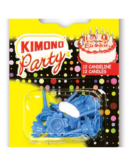 kimono candeline compleanno per torta - 12 pezzi - azzurro: tuttocasashop.it: carta & monouso