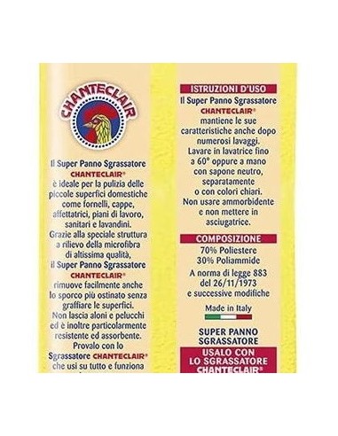chanteclair super panno sgrassatore in microfibra - senza graffi e aloni: tuttocasashop.it: pulizia e cura della casa