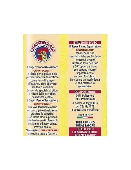 chanteclair super panno sgrassatore in microfibra - senza graffi e aloni: tuttocasashop.it: pulizia e cura della casa