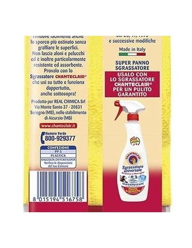 chanteclair super panno sgrassatore in microfibra - senza graffi e aloni: tuttocasashop.it: pulizia e cura della casa