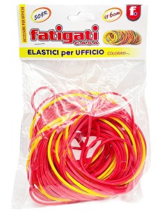 fatigati elastici per ufficio scuola bricolage da 6cm - 50 grammi - colorati: tuttocasashop.it: altro - bazar