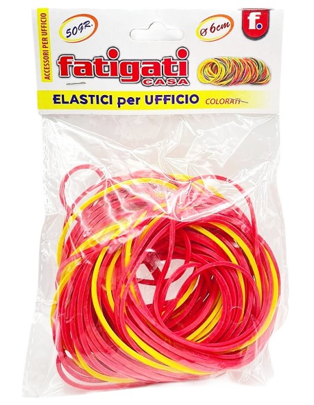 fatigati elastici per ufficio scuola bricolage da 6cm - 50 grammi - colorati: tuttocasashop.it: altro - bazar