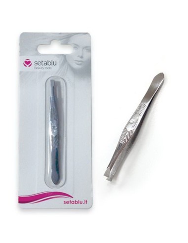 setablu pinze per ciglia con punta dritta - color argento: tuttocasashop.it: igiene e cura della persona