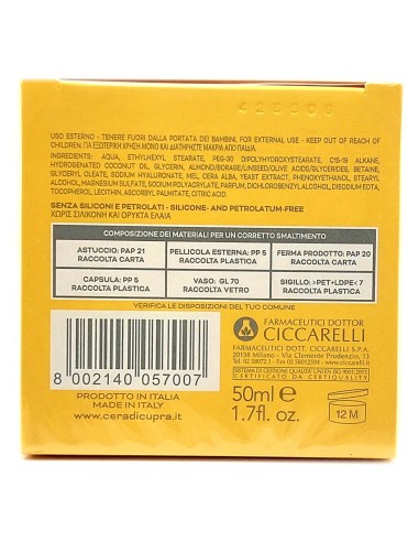 cera di cupra crema viso 50ml - super nutriente elasticizzante: tuttocasashop.it: igiene e cura della persona