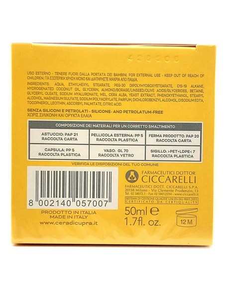 cera di cupra crema viso 50ml - super nutriente elasticizzante: tuttocasashop.it: igiene e cura della persona