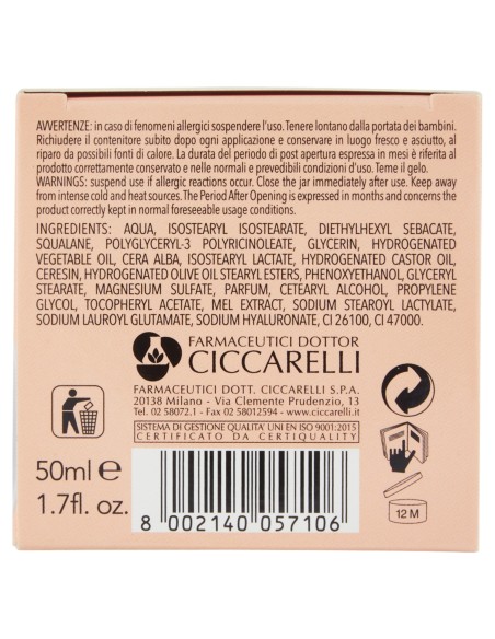 cera di cupra crema viso 50ml nutriente protettiva miele e acido ialuronico: tuttocasashop.it: igiene e cura della persona