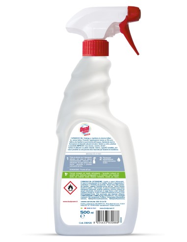 dual power cura doccia spray - 500ml - detergente anticalcare: tuttocasashop.it: pulizia e cura della casa