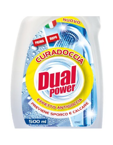 dual power cura doccia spray - 500ml - detergente anticalcare: tuttocasashop.it: pulizia e cura della casa