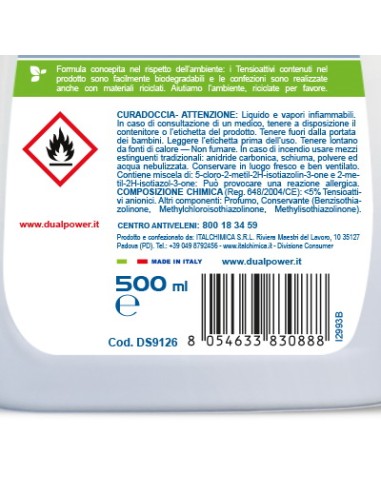 dual power cura doccia spray - 500ml - detergente anticalcare: tuttocasashop.it: pulizia e cura della casa