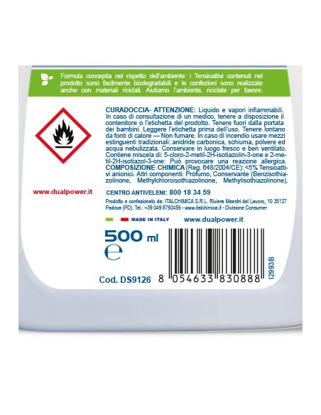 dual power cura doccia spray - 500ml - detergente anticalcare: tuttocasashop.it: pulizia e cura della casa