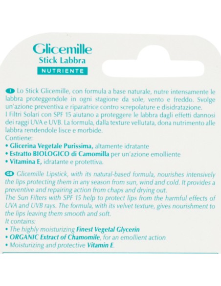 glicemille stick labbra - 5.5ml - nutriente con bio camomilla spf15 uva: tuttocasashop.it: igiene e cura della persona
